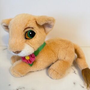 Disney Purring Nala The Lion King Vintage 1993 Plush Toy Flower Collar 9" EUC